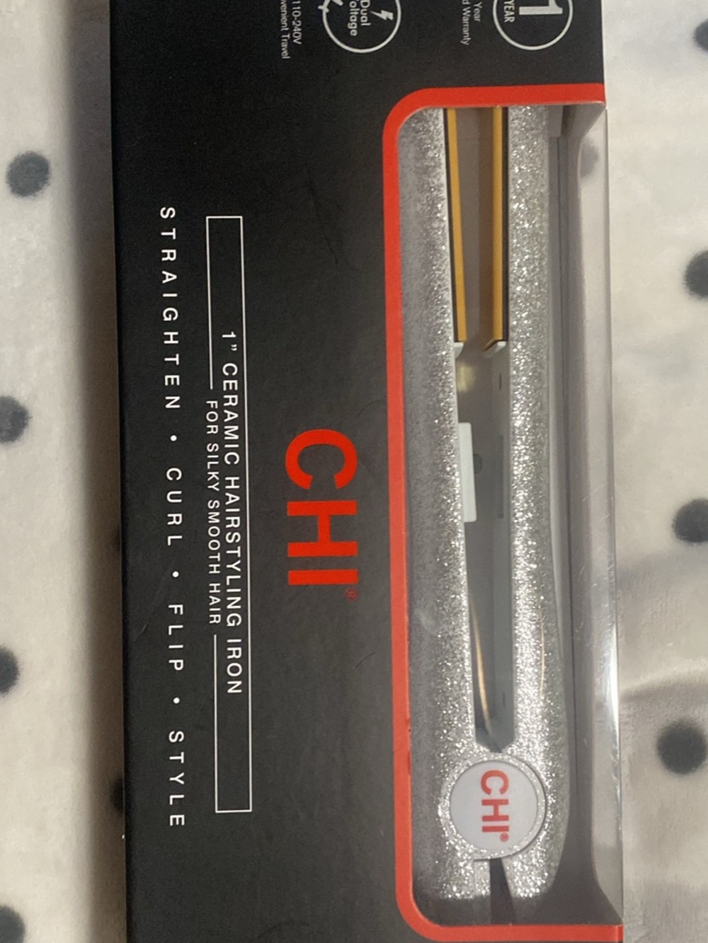 CHI 1" Ceramic Hairstyling Iron - Silver Glitter